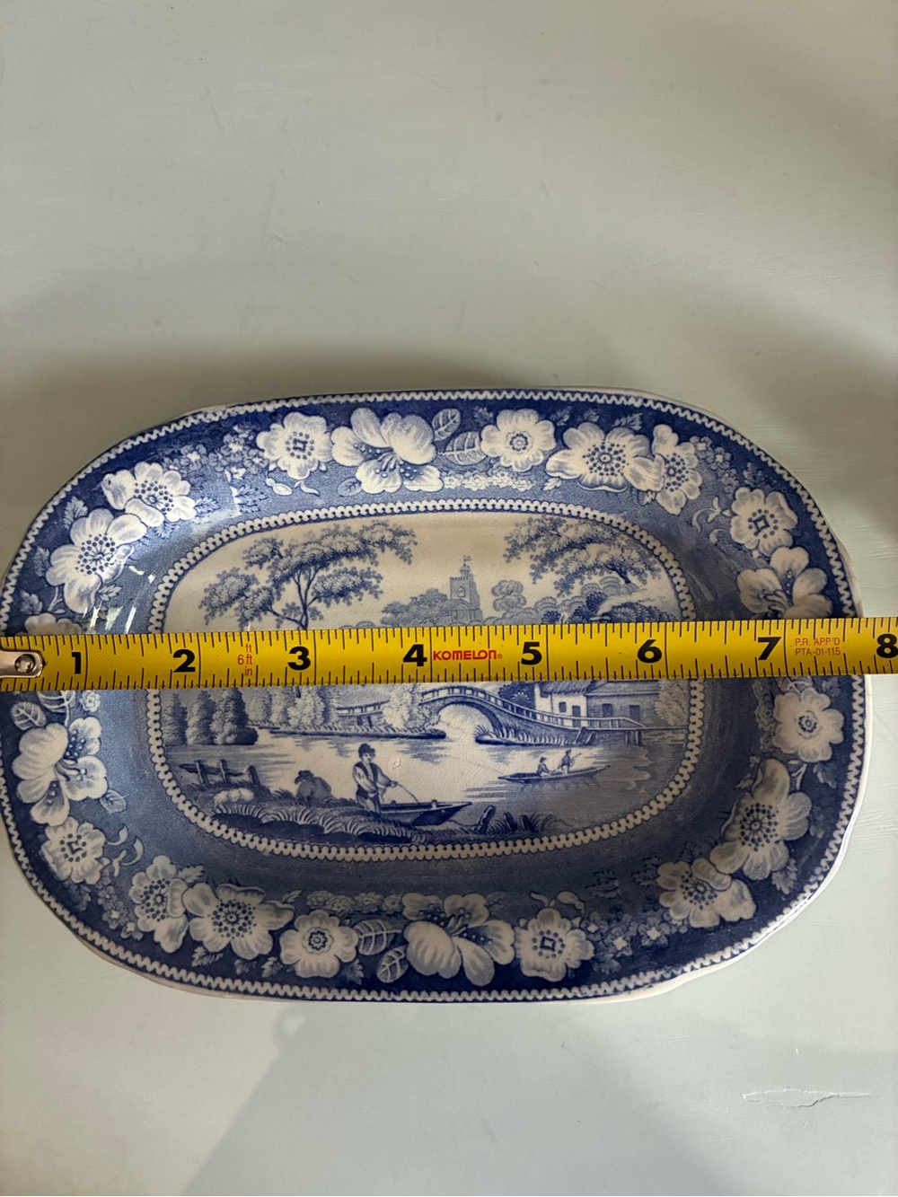 Wild Rose Blue and White Scenic Transferware Trinket Dish - Picture 8 of 8